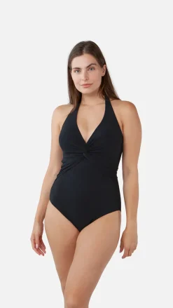 Solid Halter Shaping One Piece