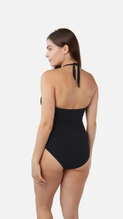 Solid Halter Shaping One Piece